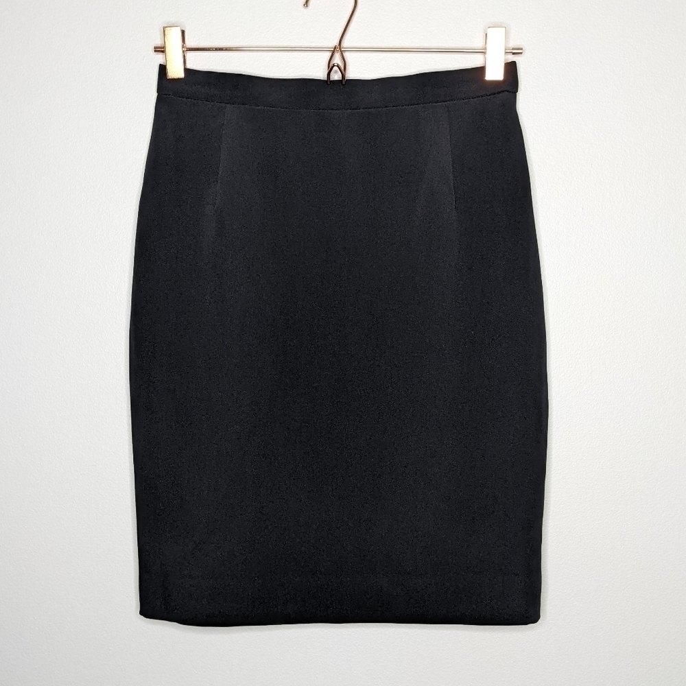 Escada black silk short pencil skirt 36/S